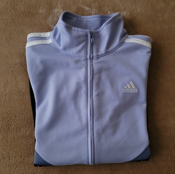 Adidas Girl Colorblock Violet Tone Jacket Size 16 - Picture 4 of 4